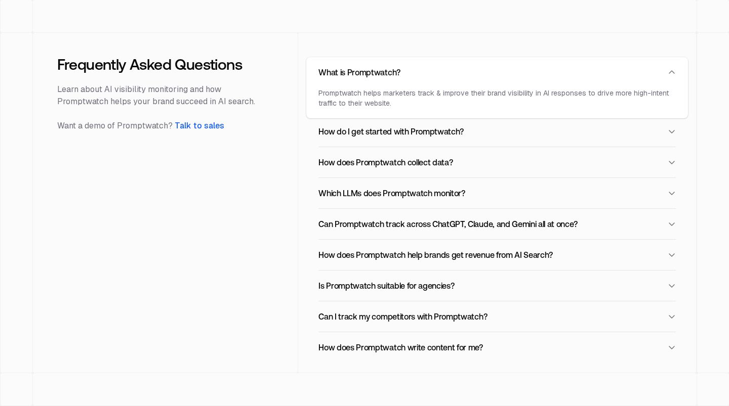 Promptwatch Faq component screenshot