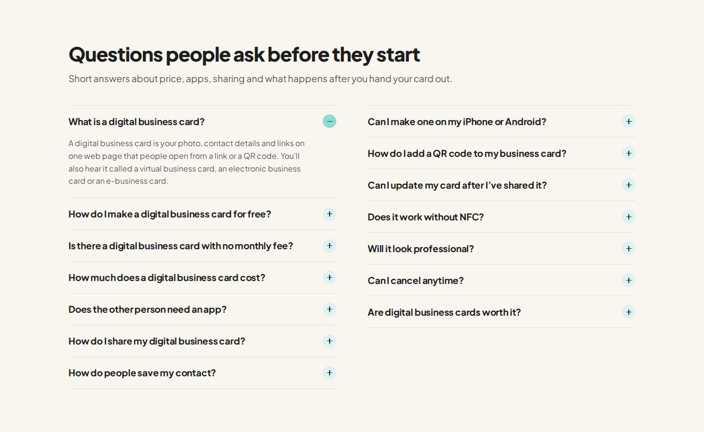 ProIntro Faq component screenshot
