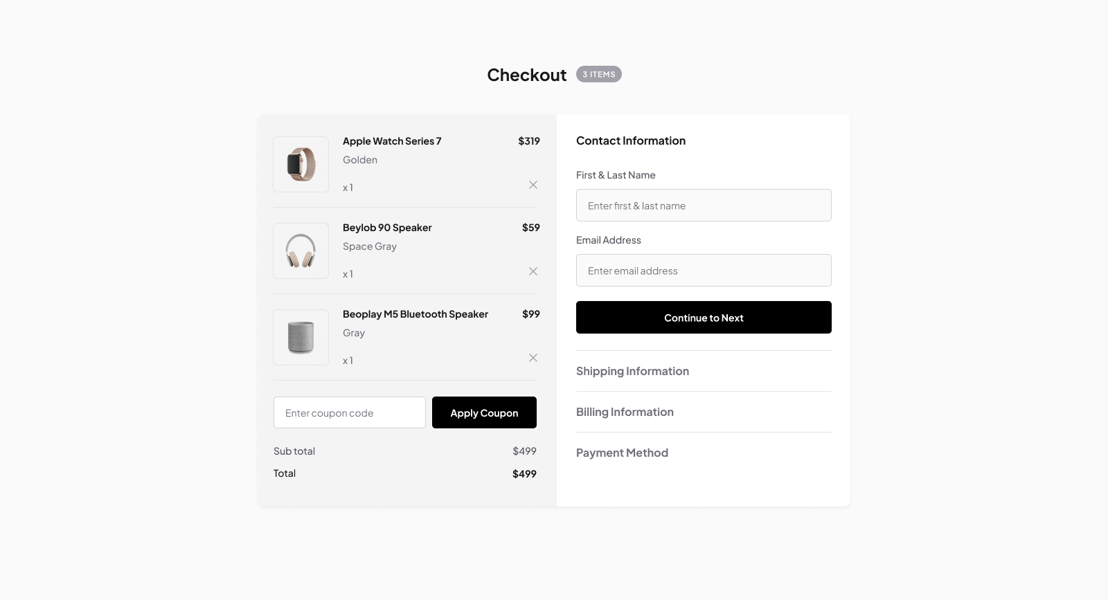 Figma Checkout Components | Figcomponents