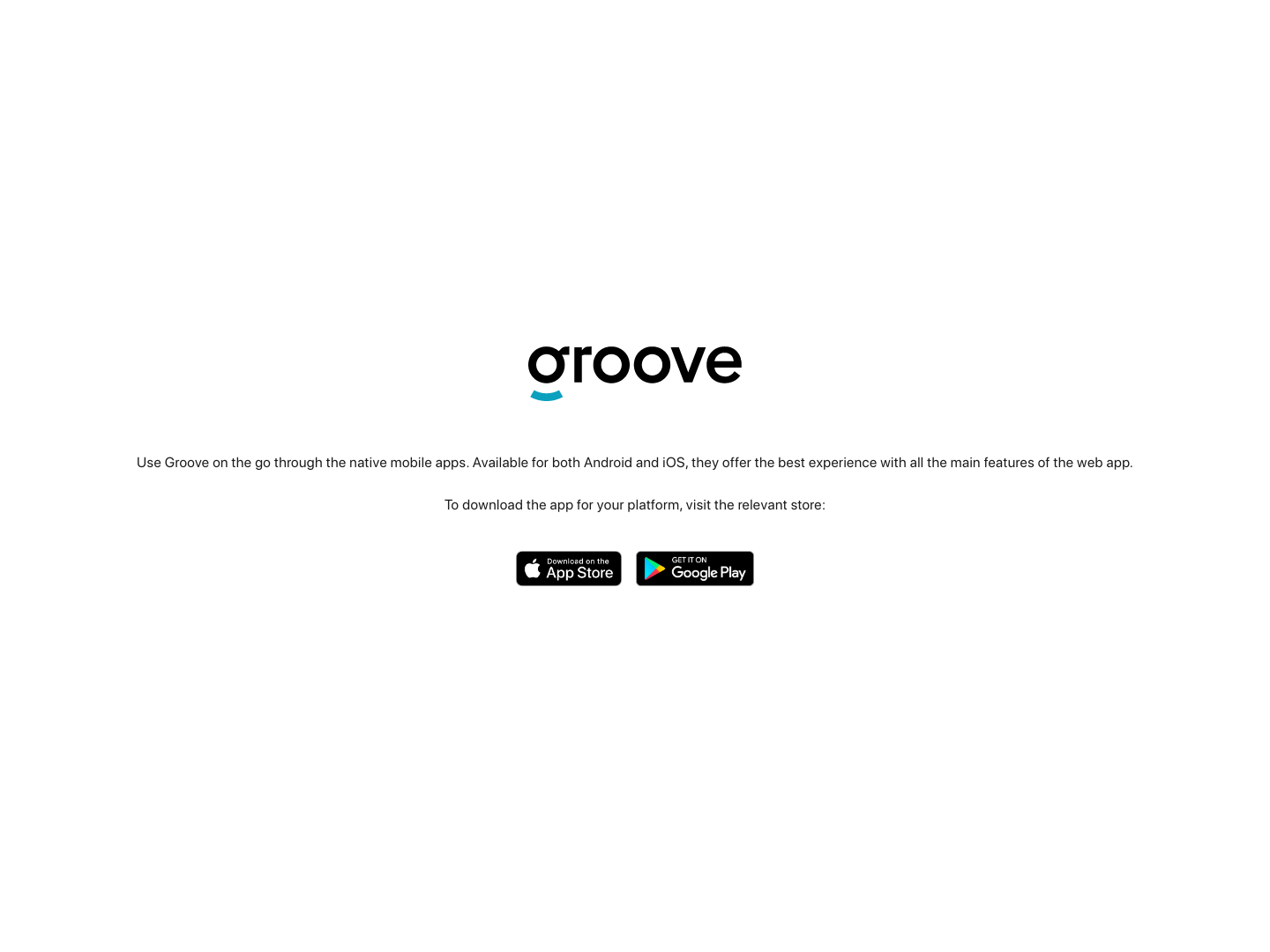 Groove Login screenshot