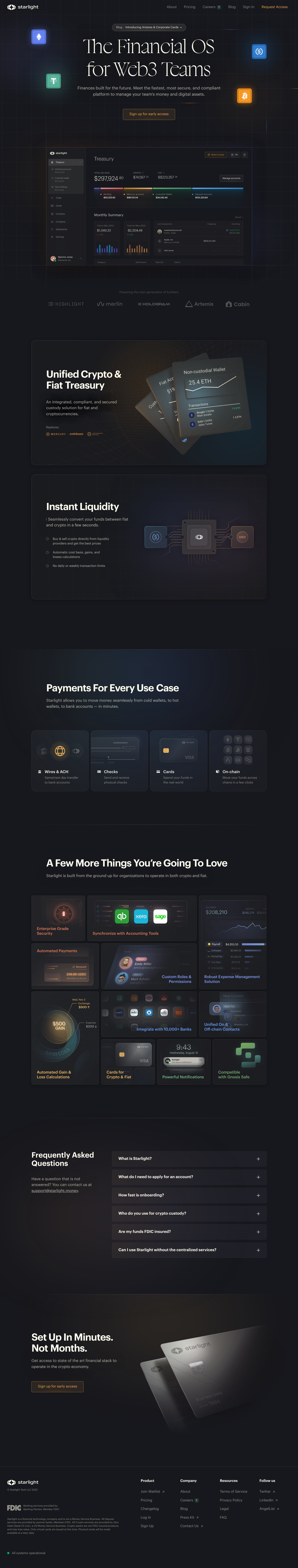 Starlight  Landing Page screenshot
