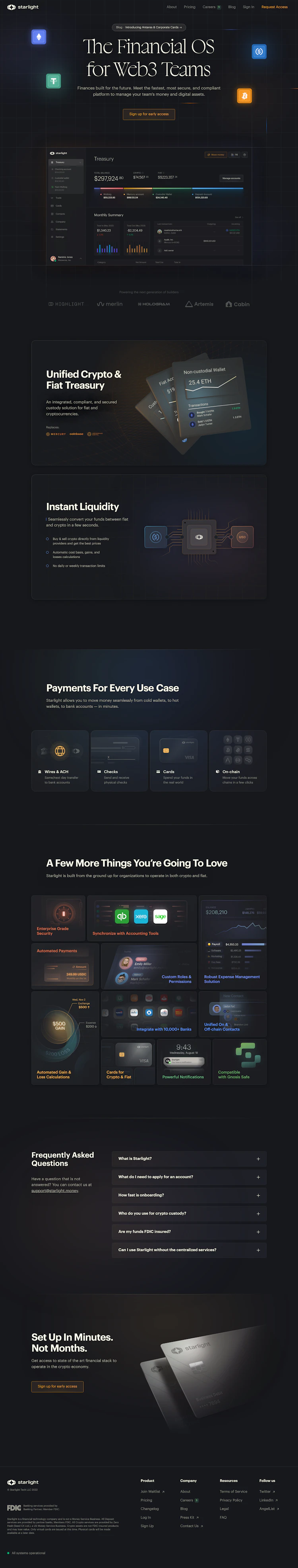 Starlight  Landing Page screenshot