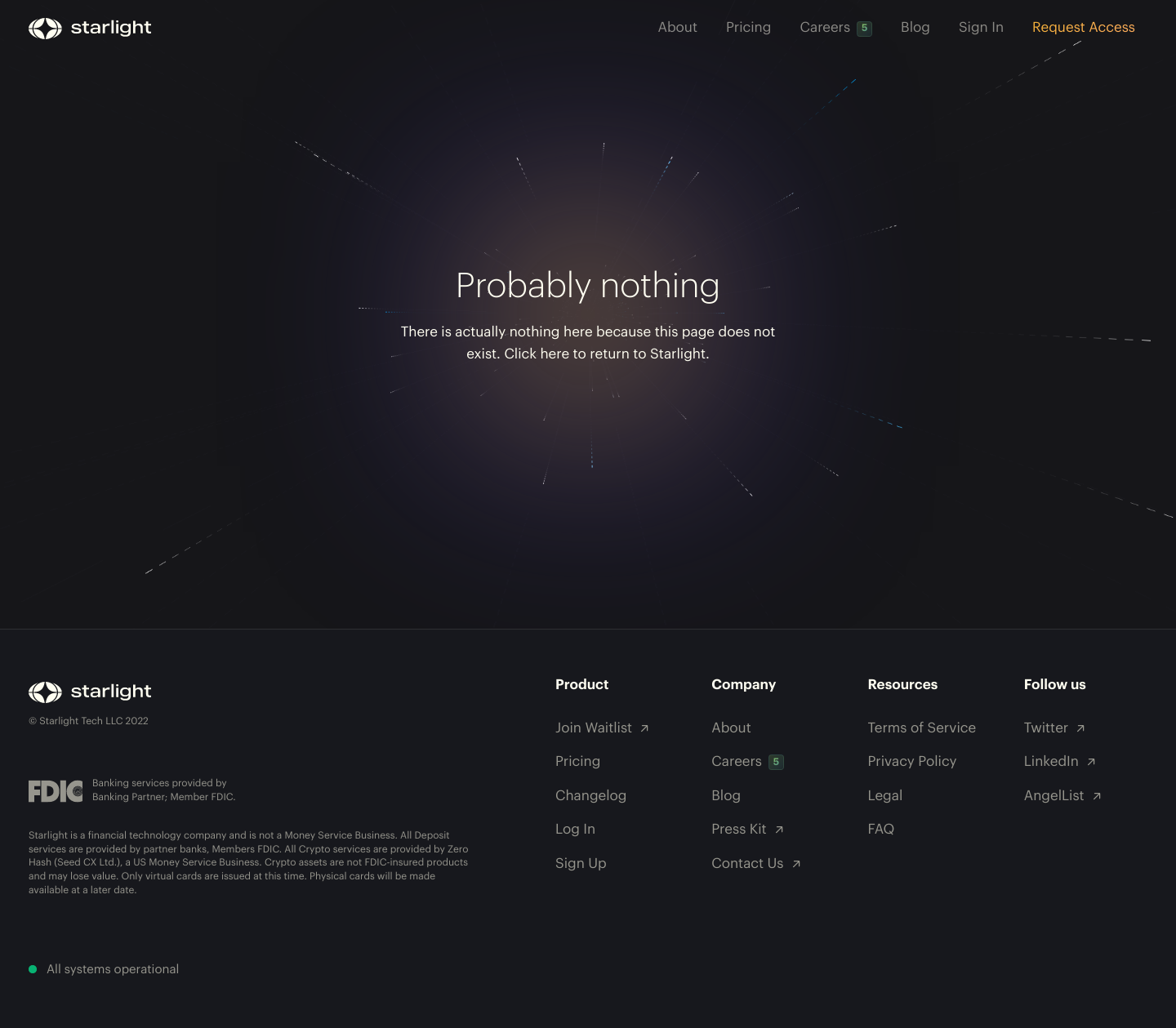 Starlight  404 screenshot