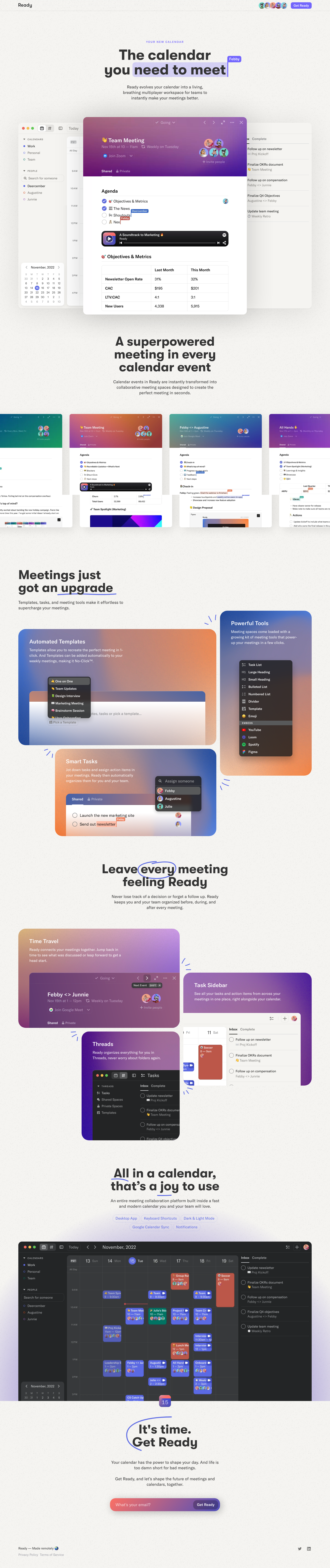 Ready  Landing Page screenshot