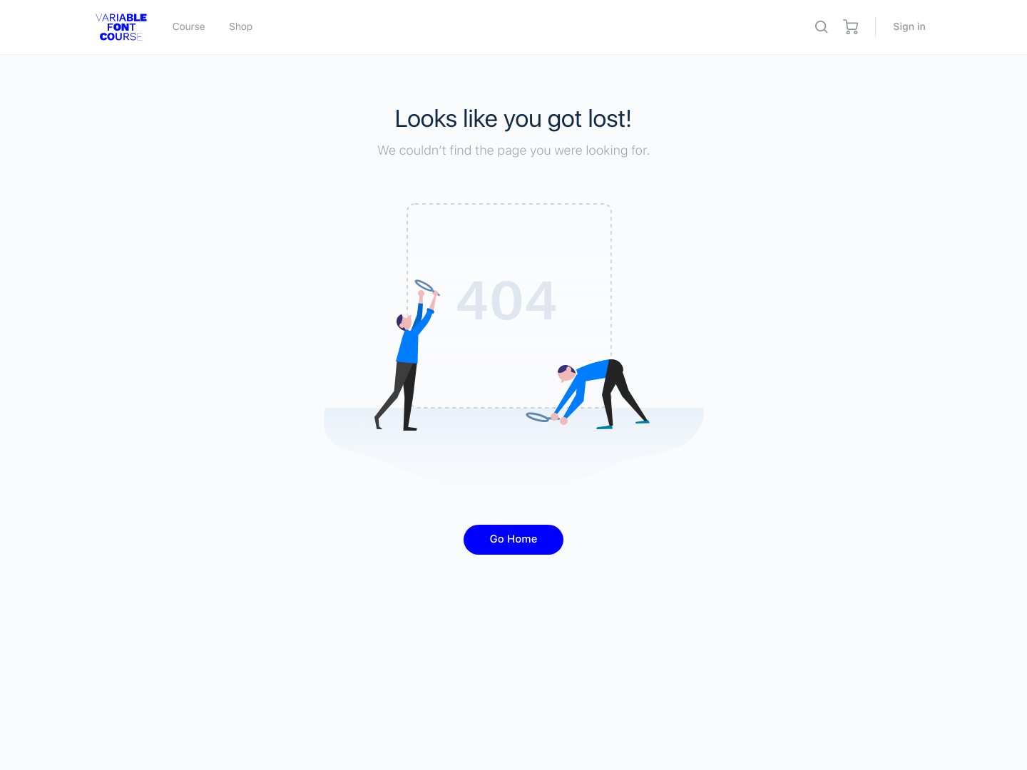Variable Font Course  404 screenshot