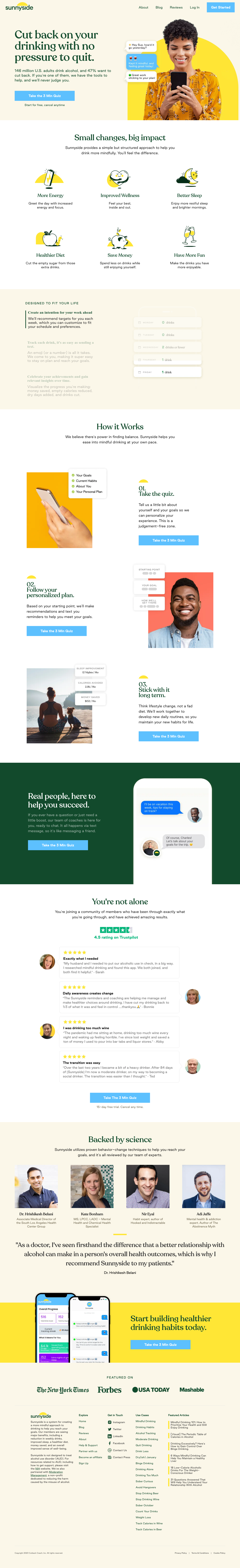 Sunnyside  Landing Page screenshot