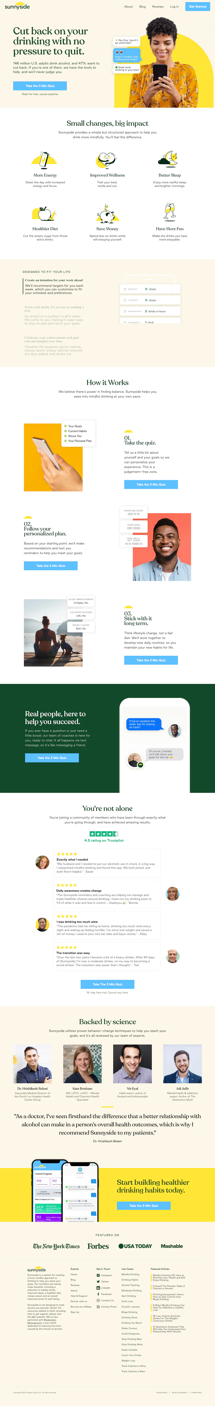 Sunnyside  Landing Page dark mode screenshot