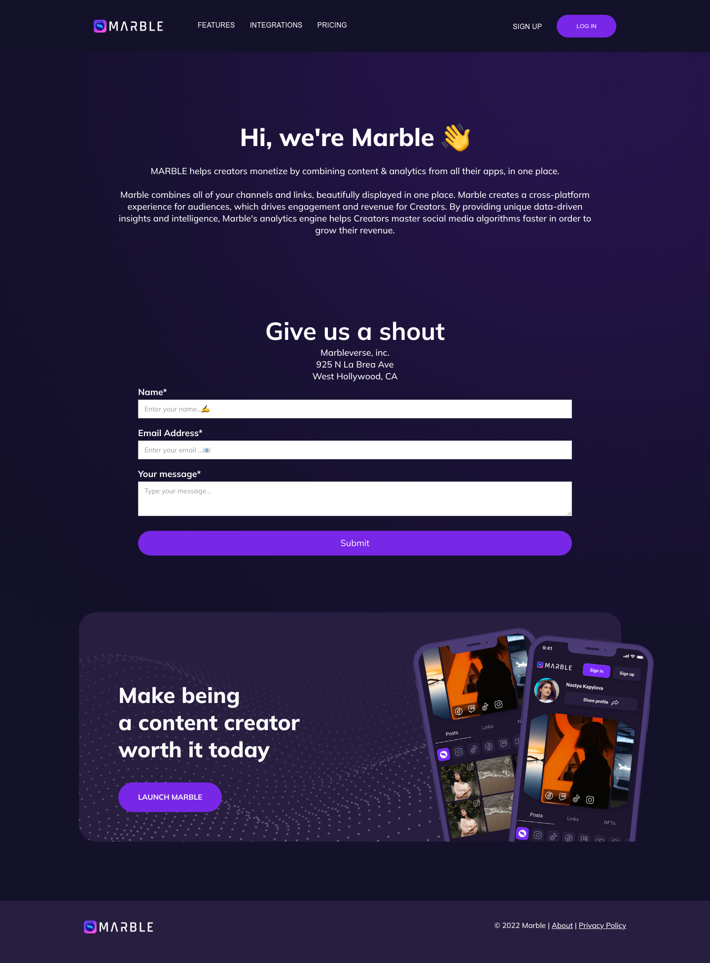 Marble  About screenshot
