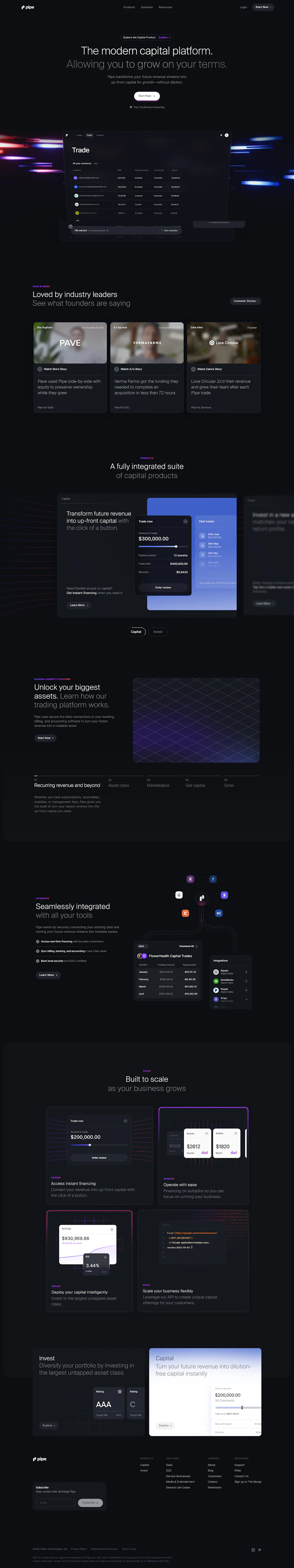 Pipe Landing Page screenshot