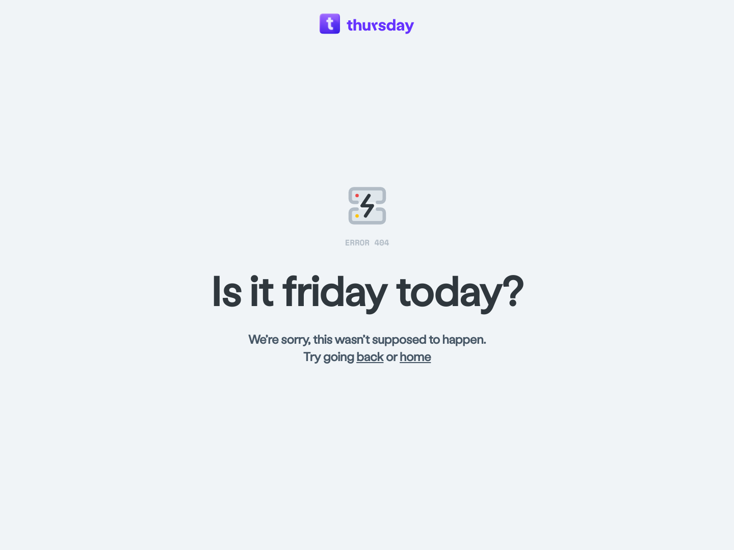 Thursday  404 screenshot