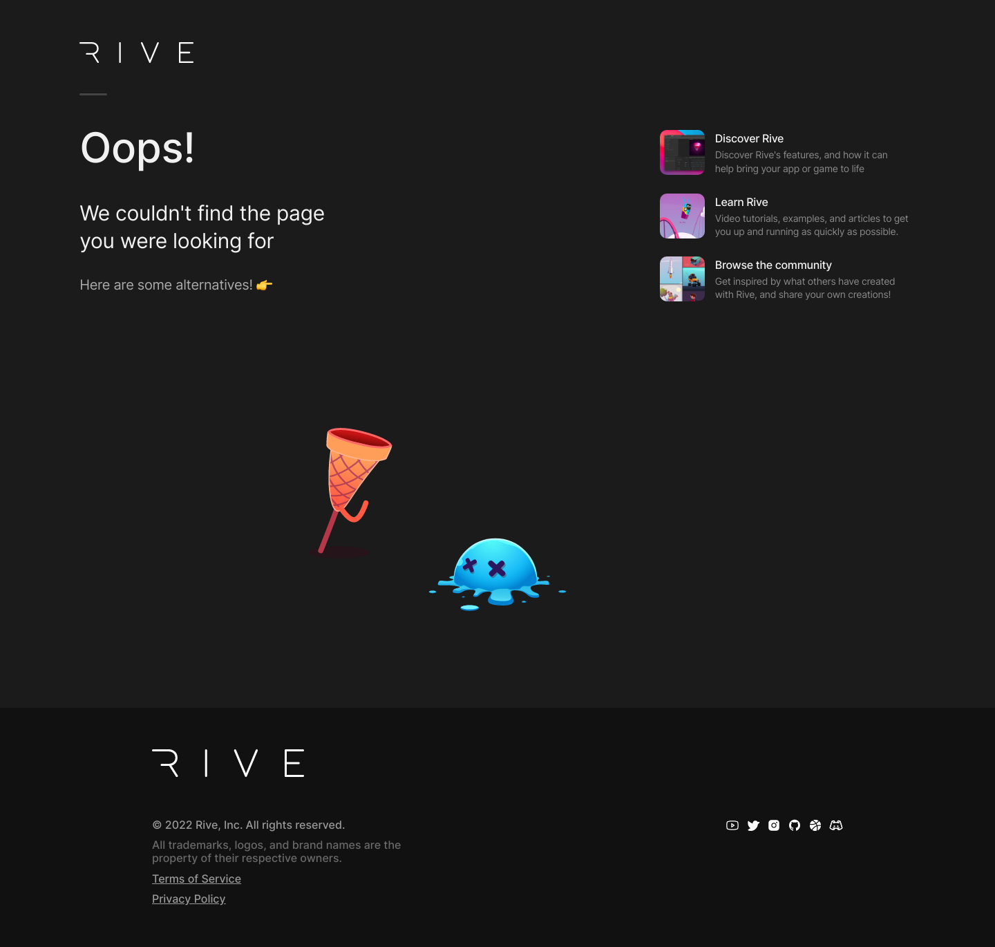 Rive  404 screenshot