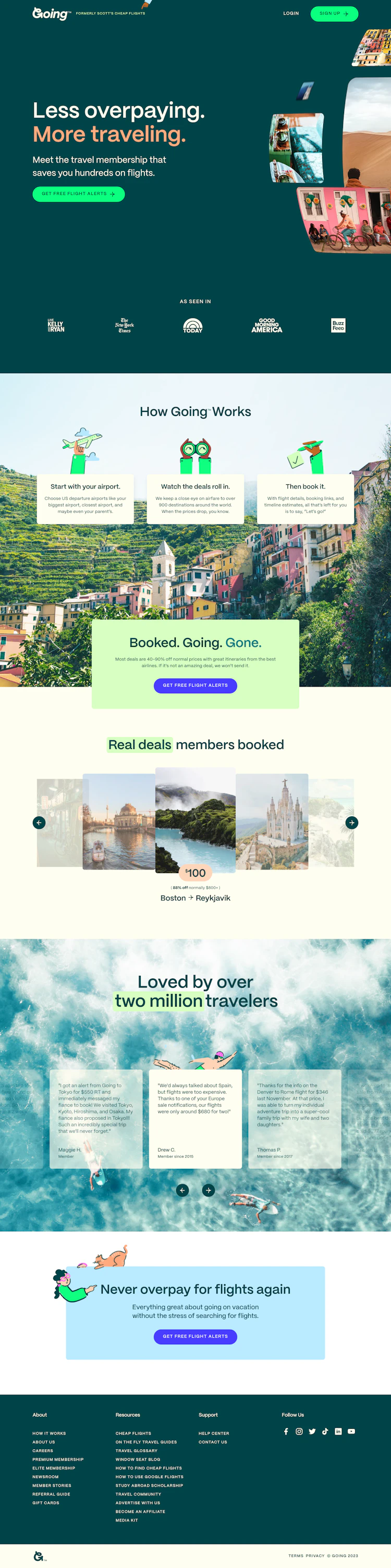 Going™ Landing Page screenshot