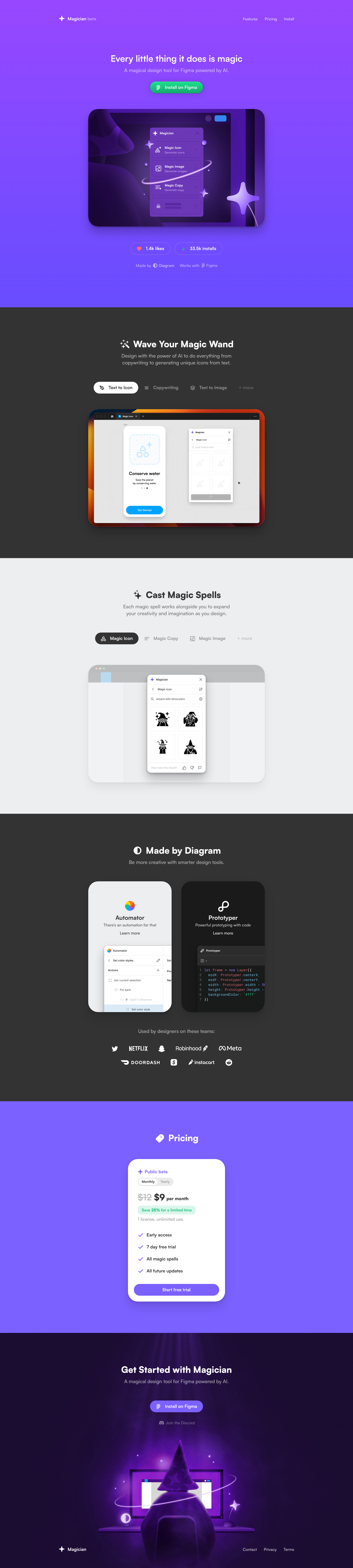 Magician for Figma Landing Page screenshot