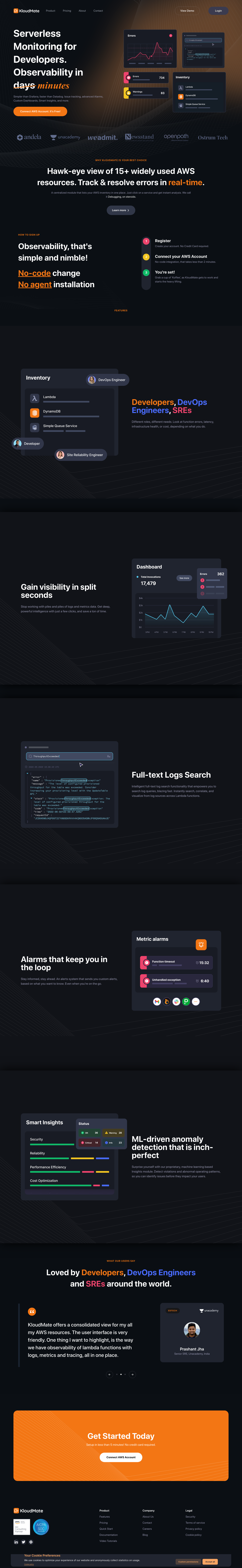 KloudMate Landing Page screenshot