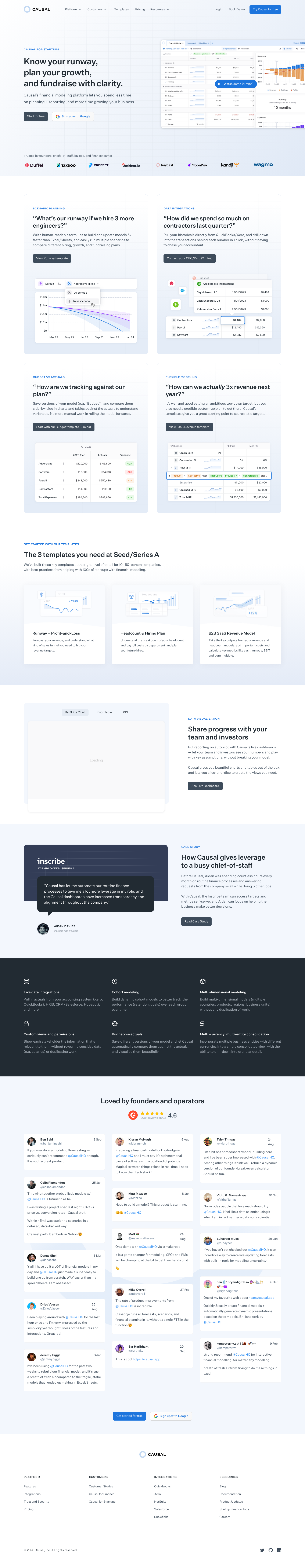 Causal  Landing Page screenshot