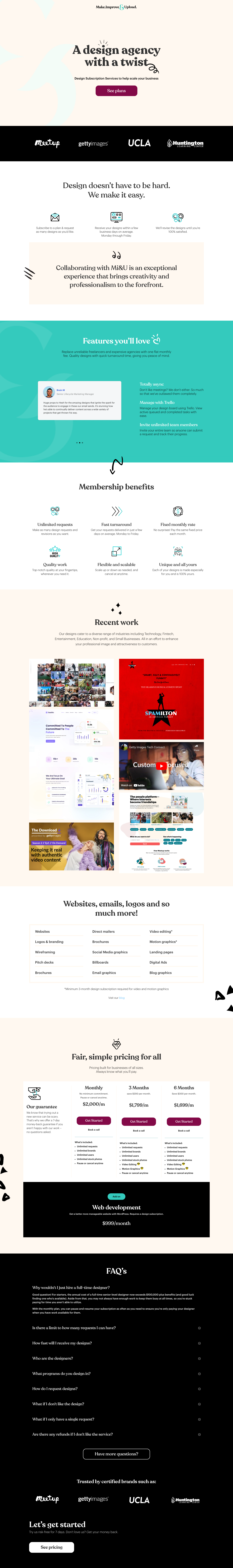 Mi&u Designs Landing Page screenshot