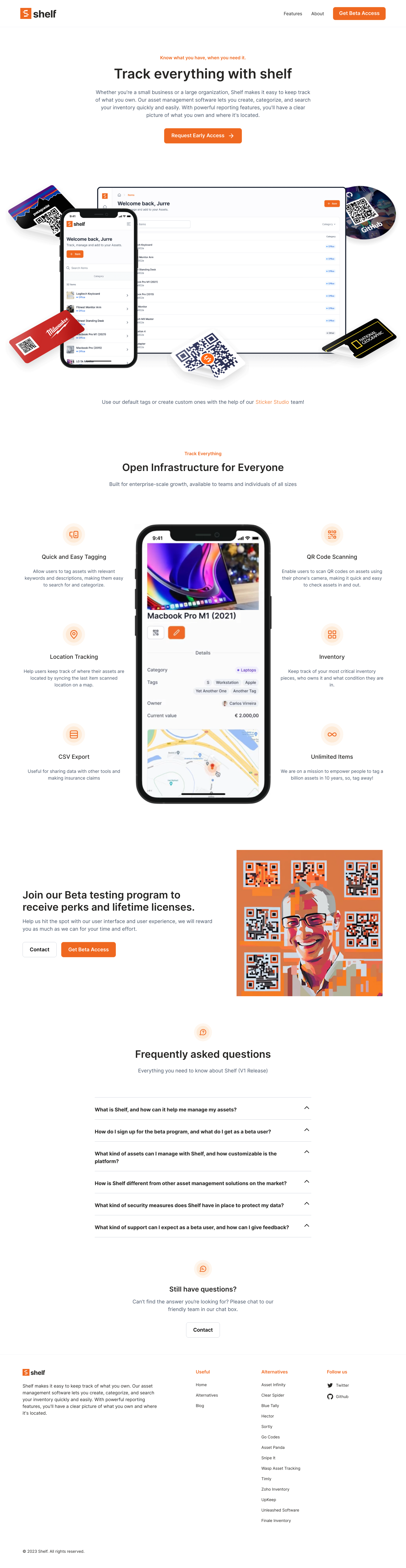 Shelf Landing Page screenshot