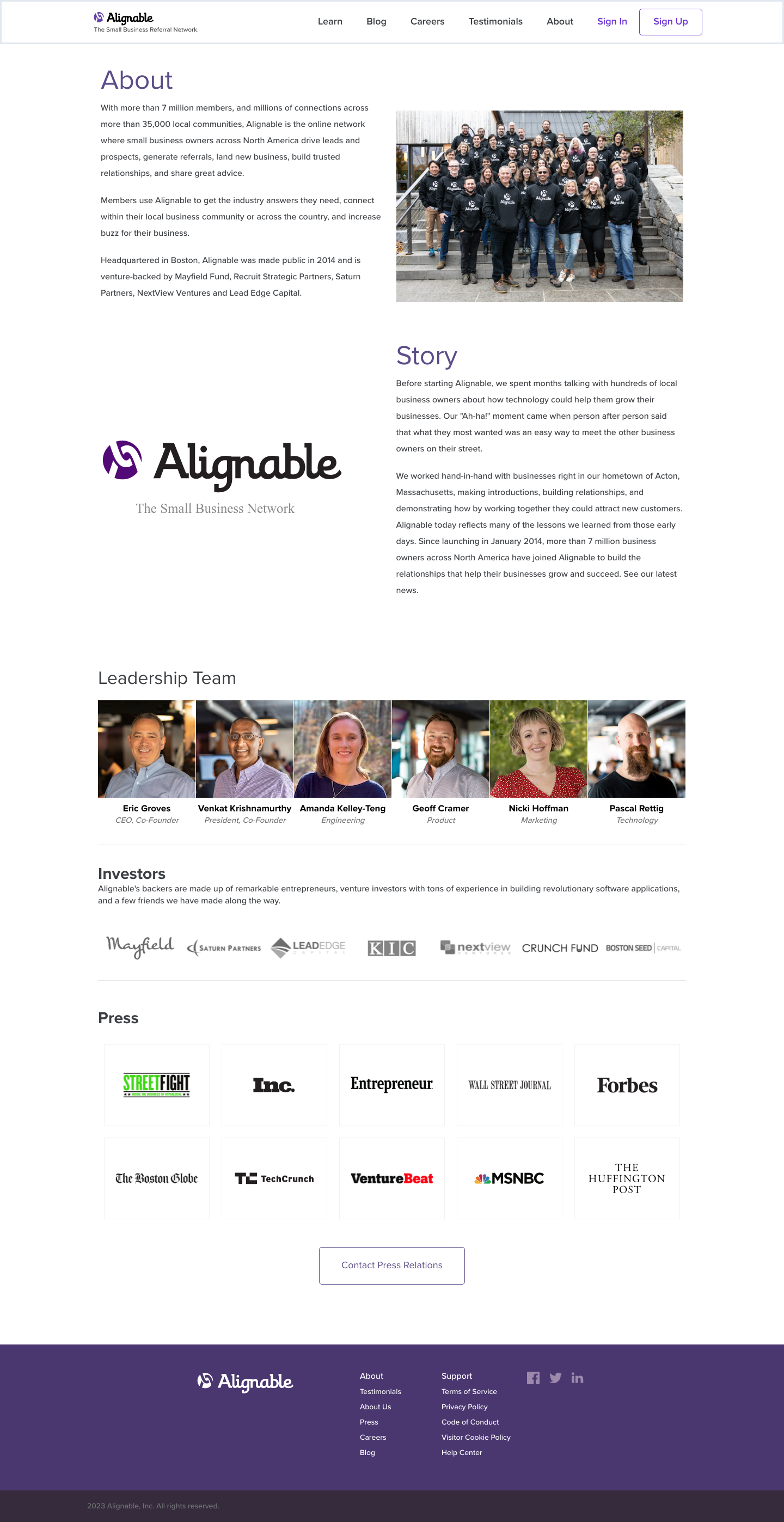 Alignable About screenshot