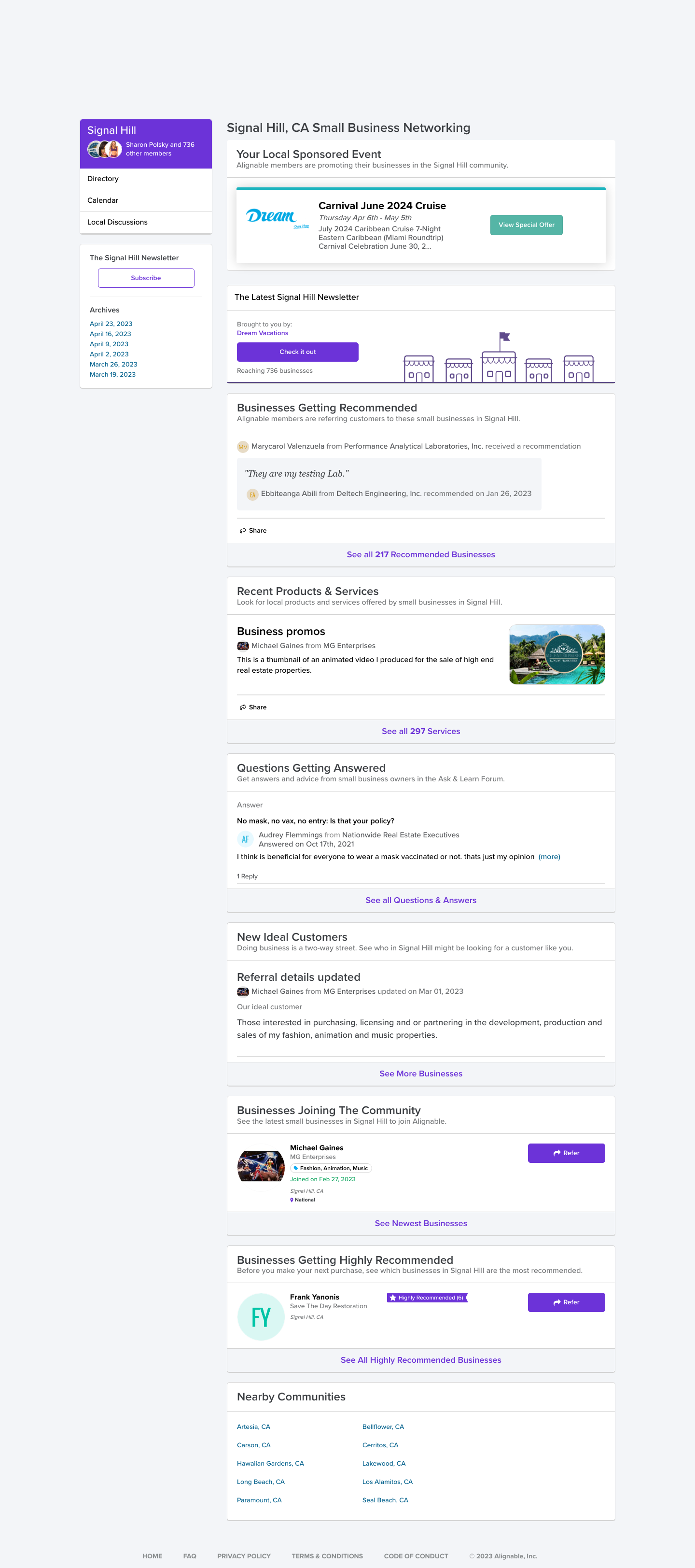 Alignable Login screenshot