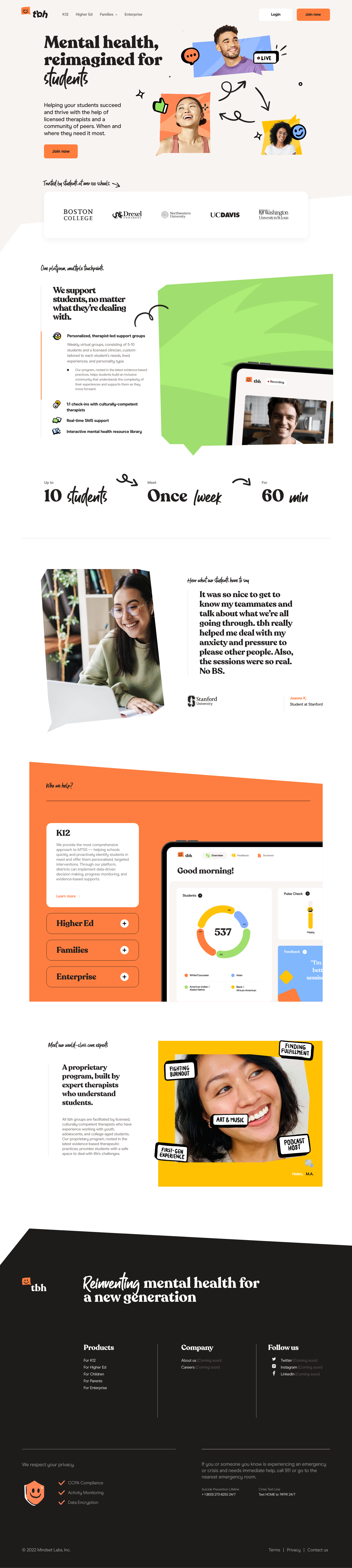 tobehonest Landing Page screenshot