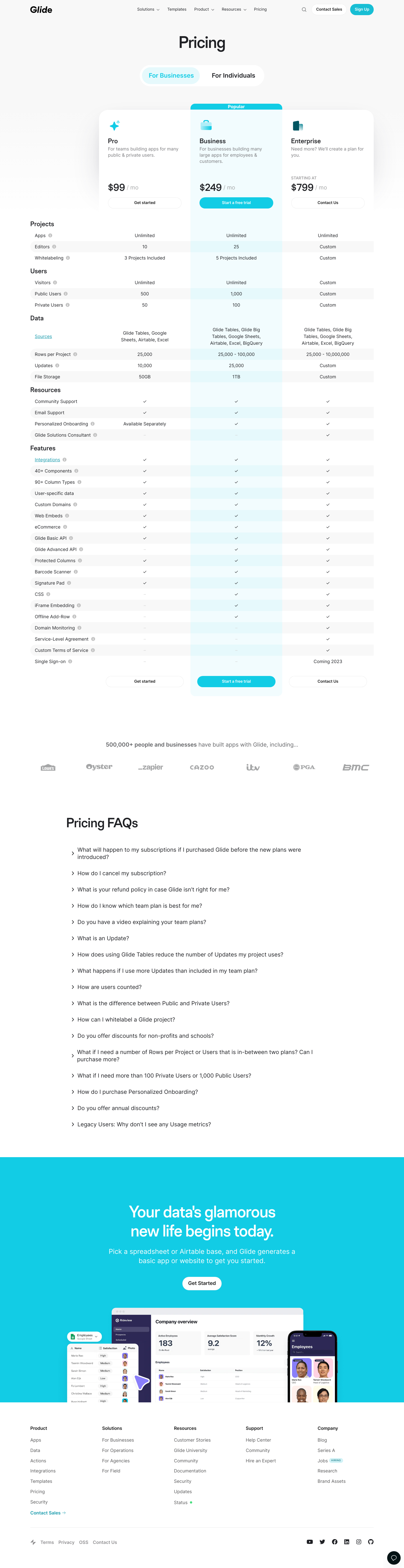 Glide  Pricing screenshot