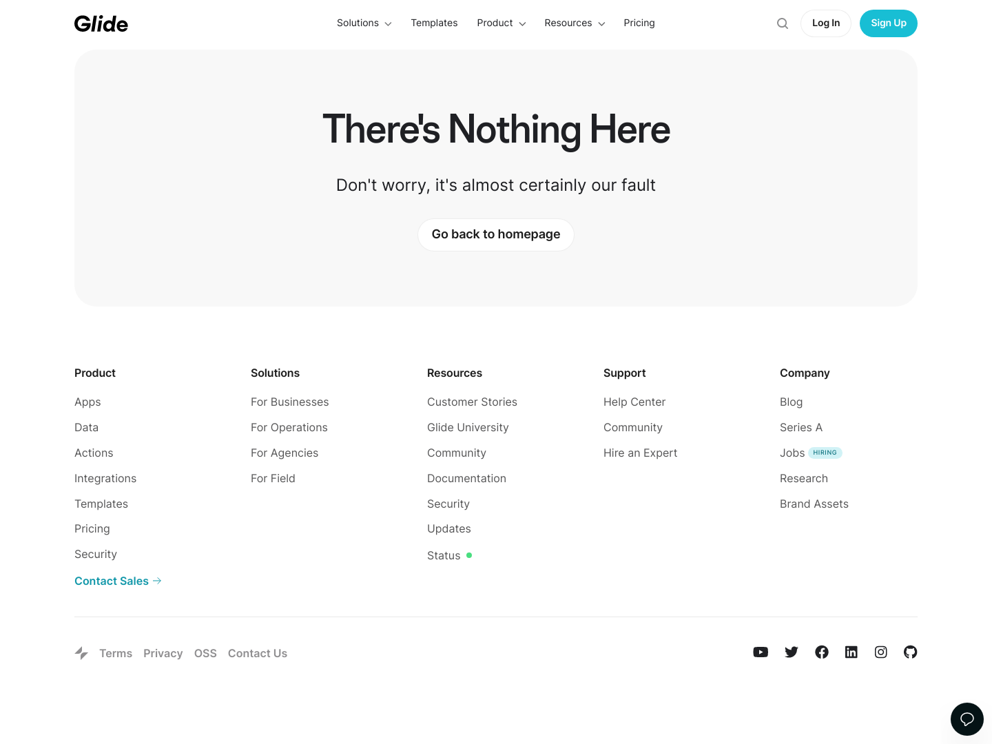 Glide  404 screenshot
