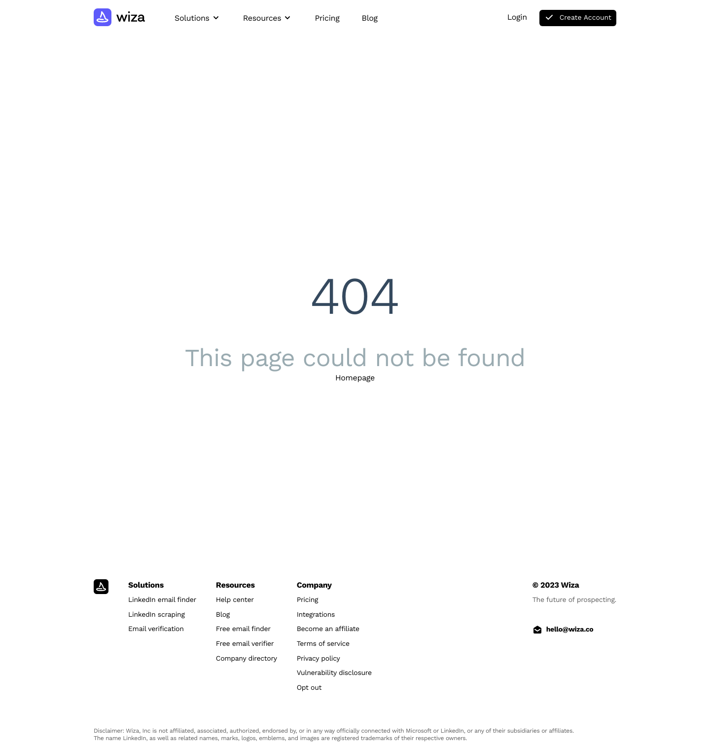 Wiza 404 screenshot