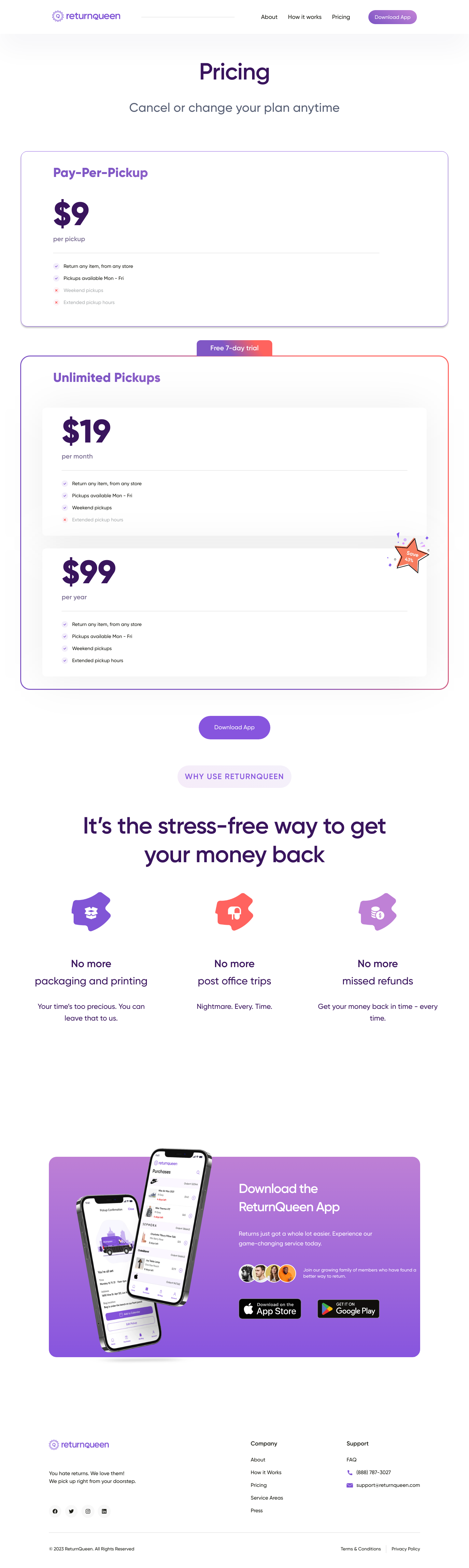ReturnQueen  Pricing screenshot