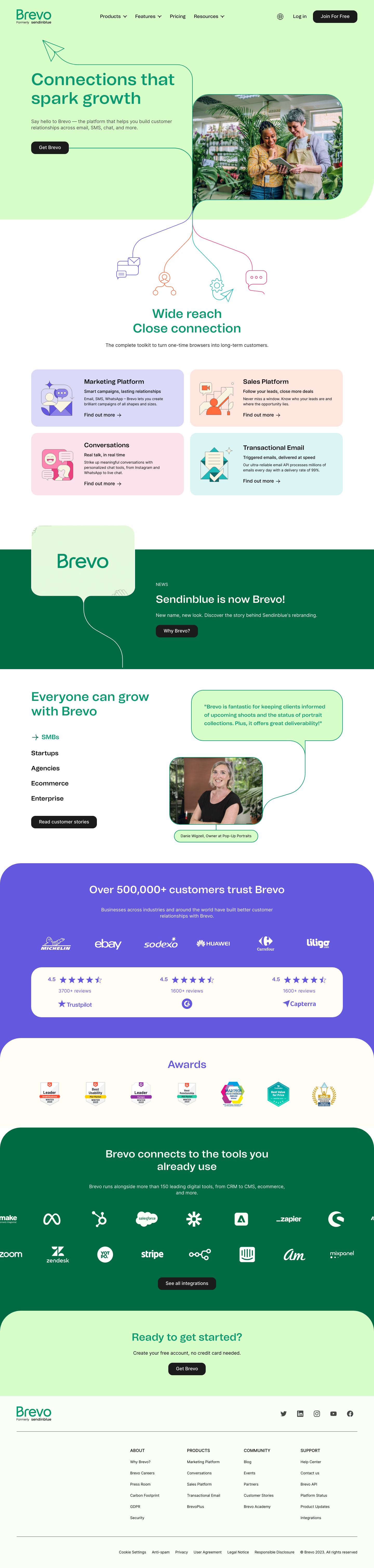 Brevo (formerly Sendinblue)  Landing Page screenshot
