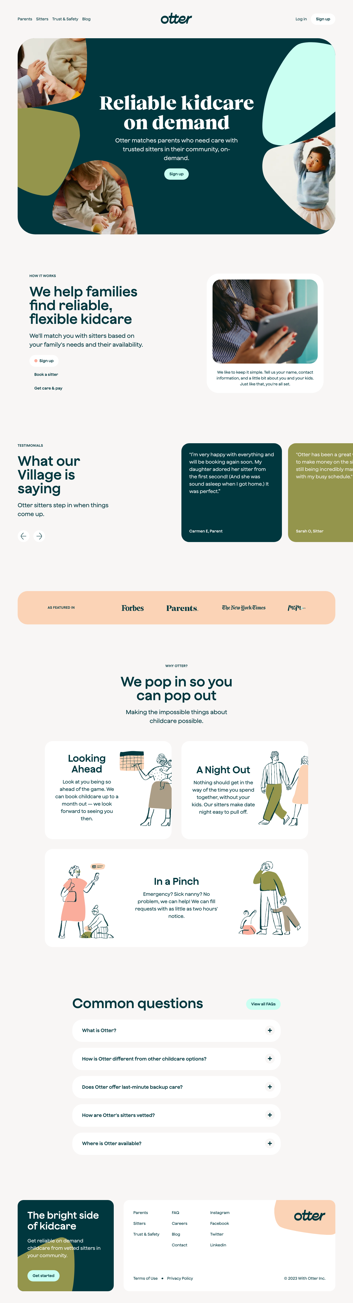 Otter Landing Page screenshot
