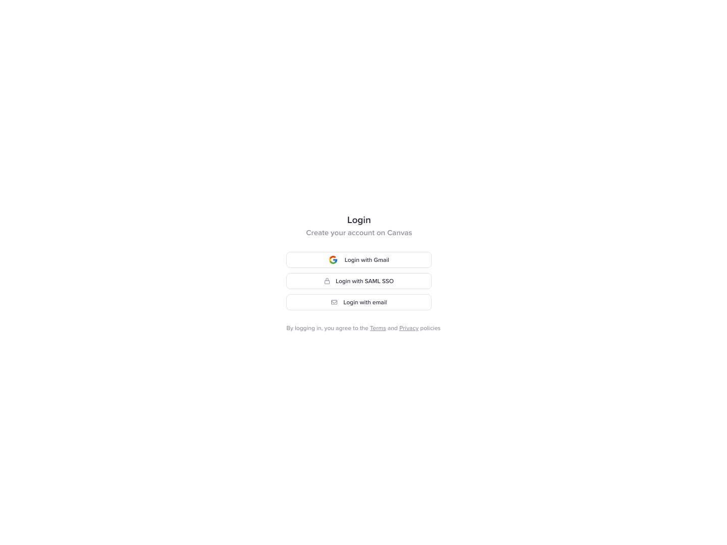 Canvas Login screenshot