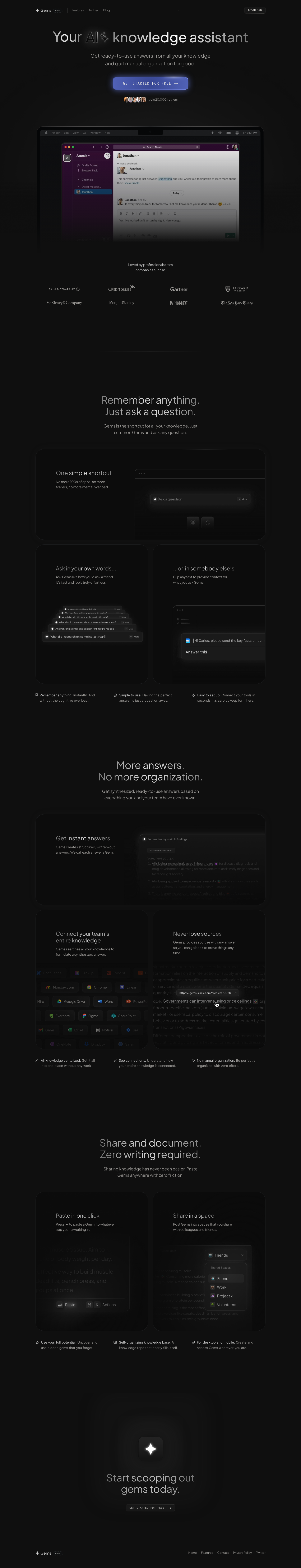 Gems Landing Page screenshot