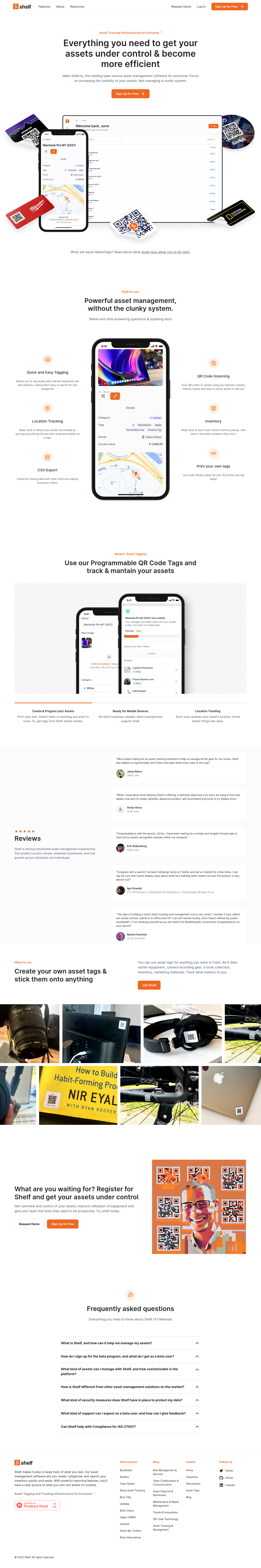 Shelf Landing Page screenshot