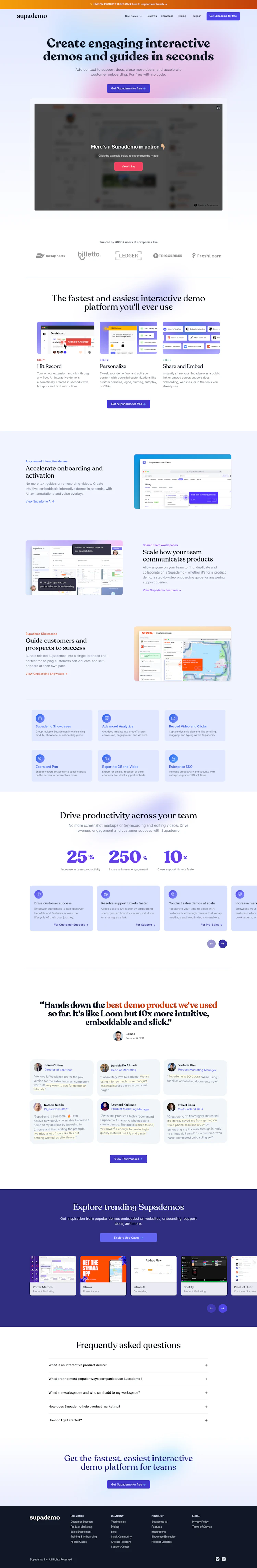 Supademo Landing Page screenshot