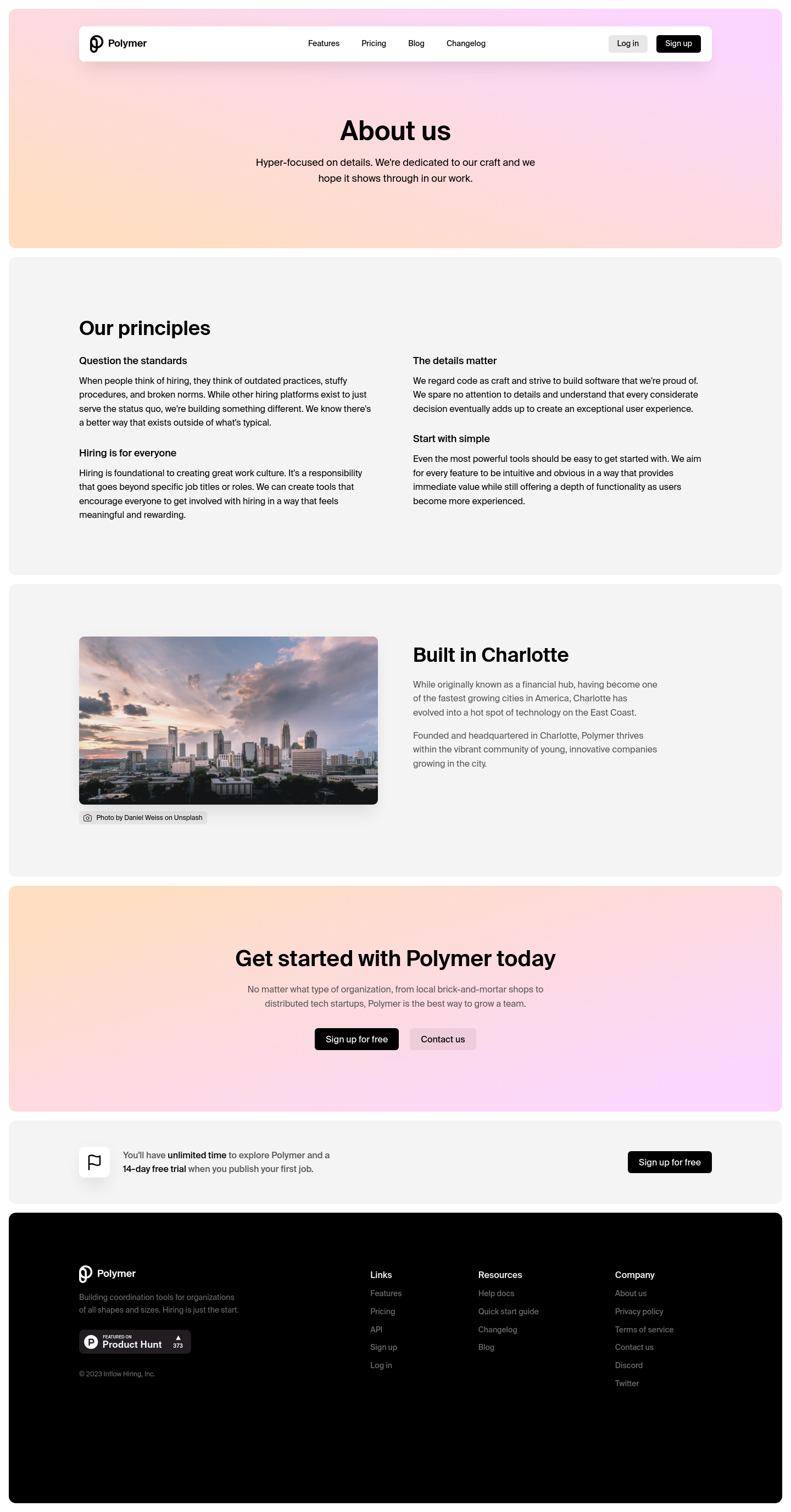 Polymer About screenshot
