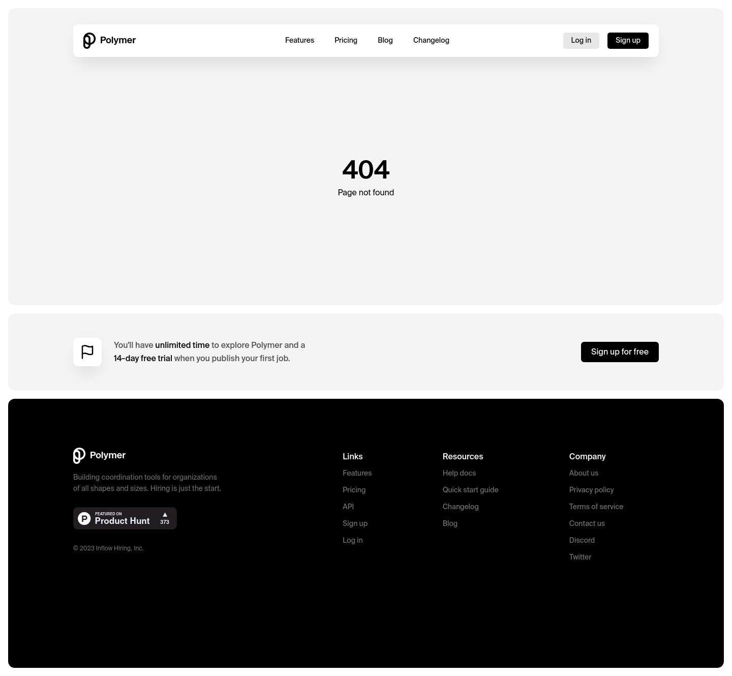 Polymer 404 screenshot