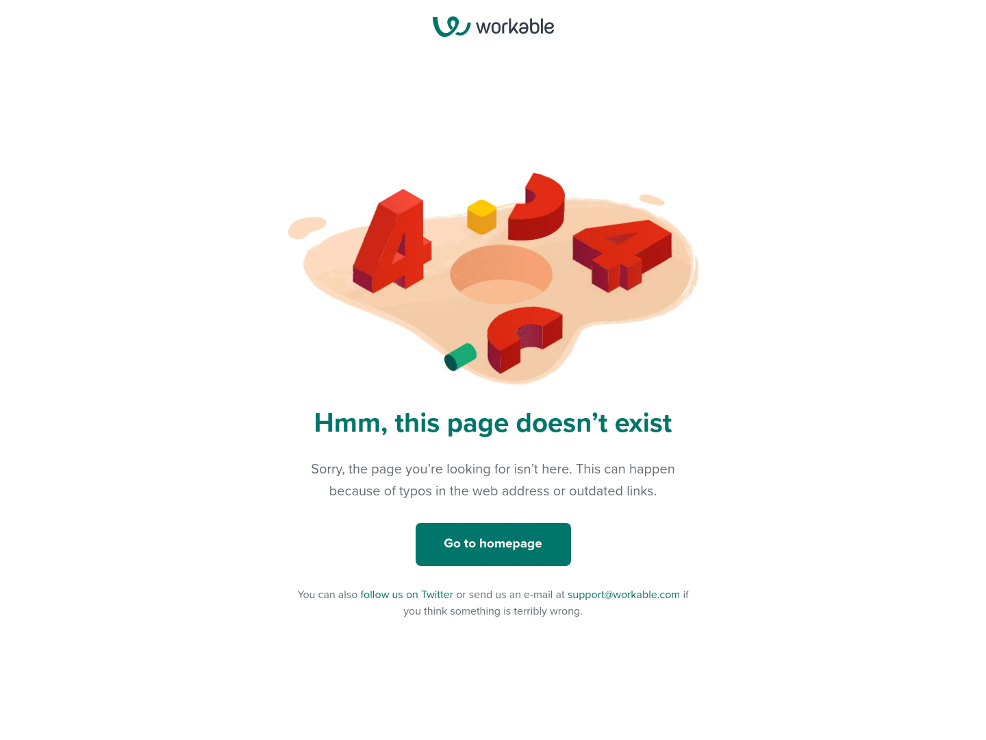 Workable 404 screenshot
