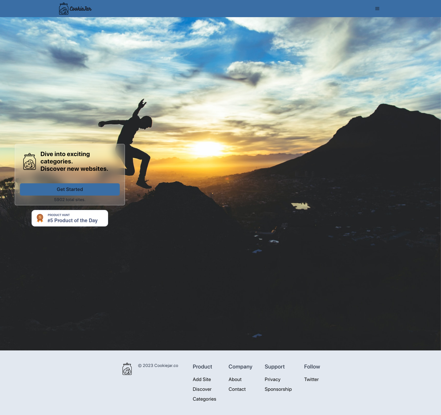 CookieJar Landing Page screenshot
