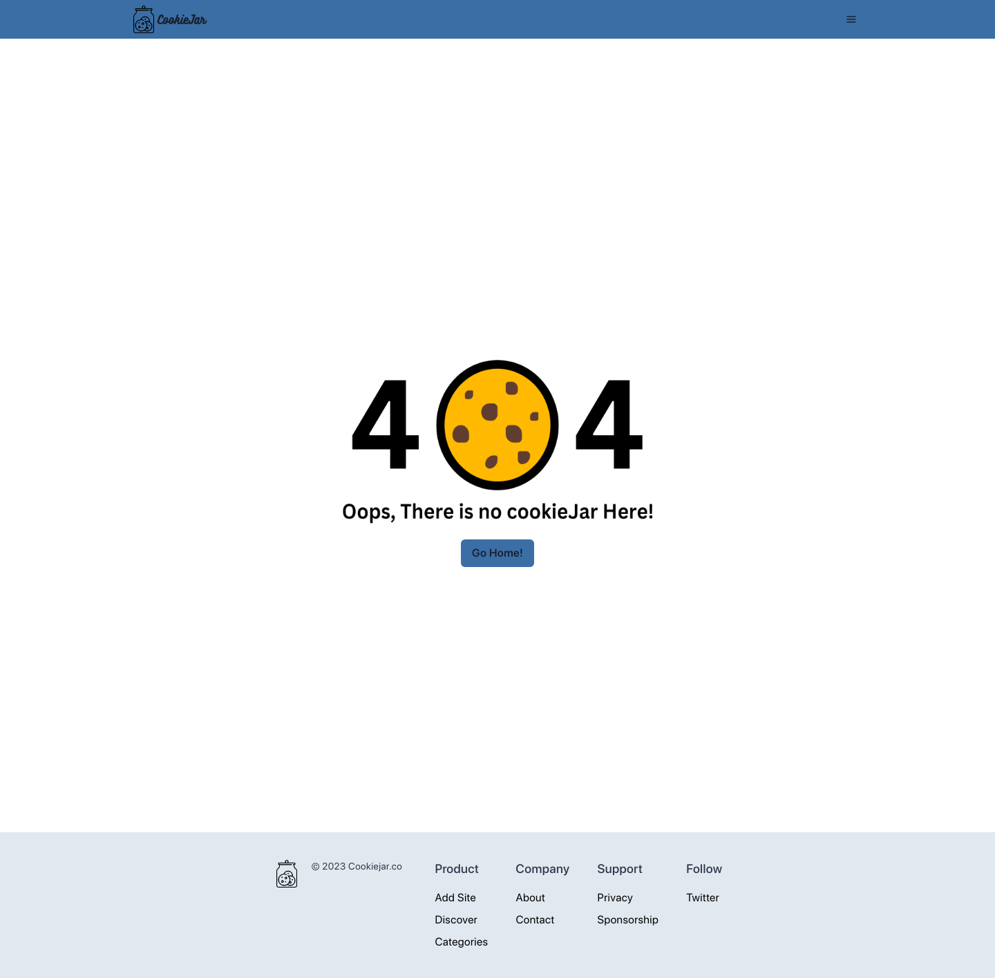 CookieJar 404 screenshot