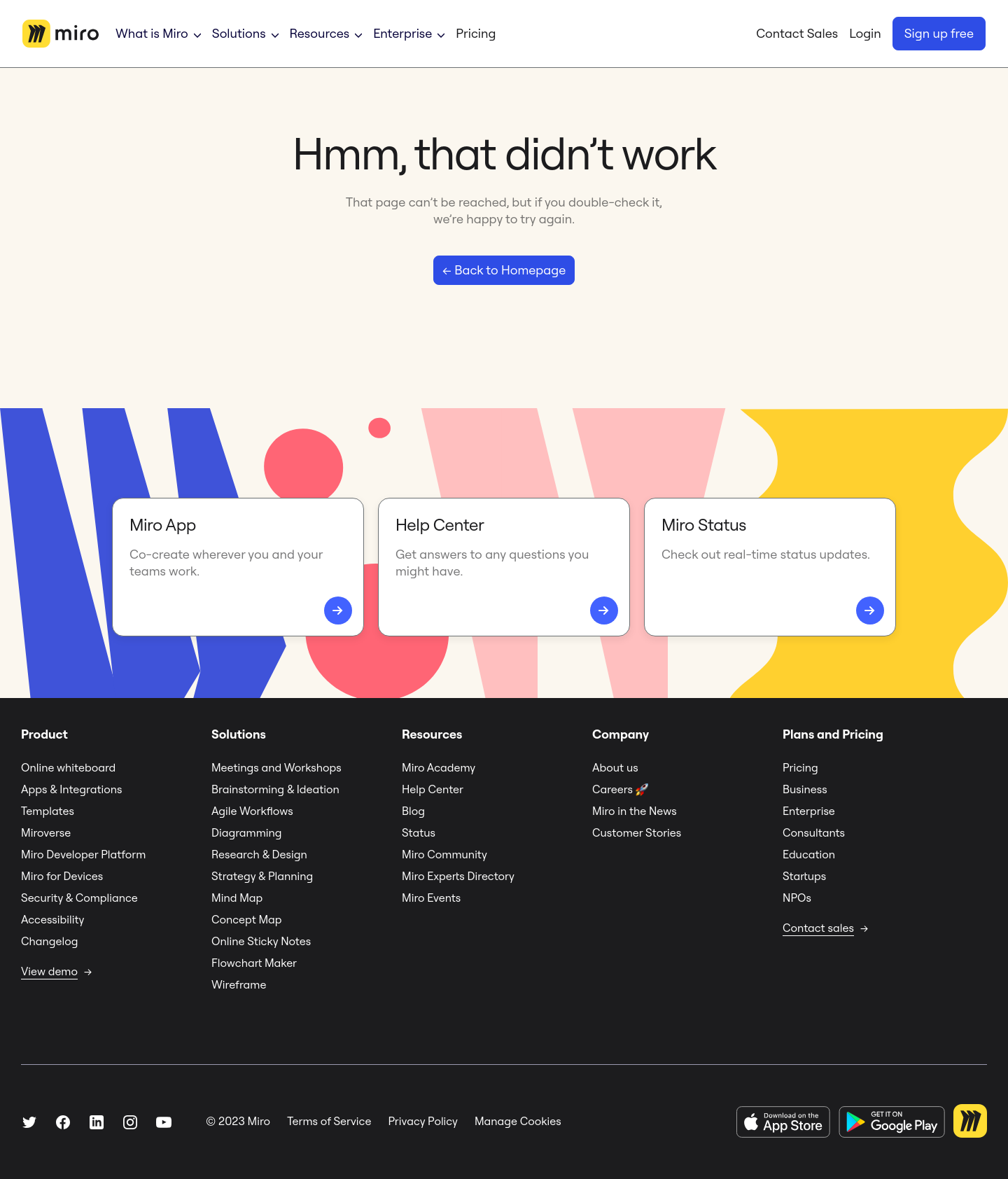 Miro 404 screenshot