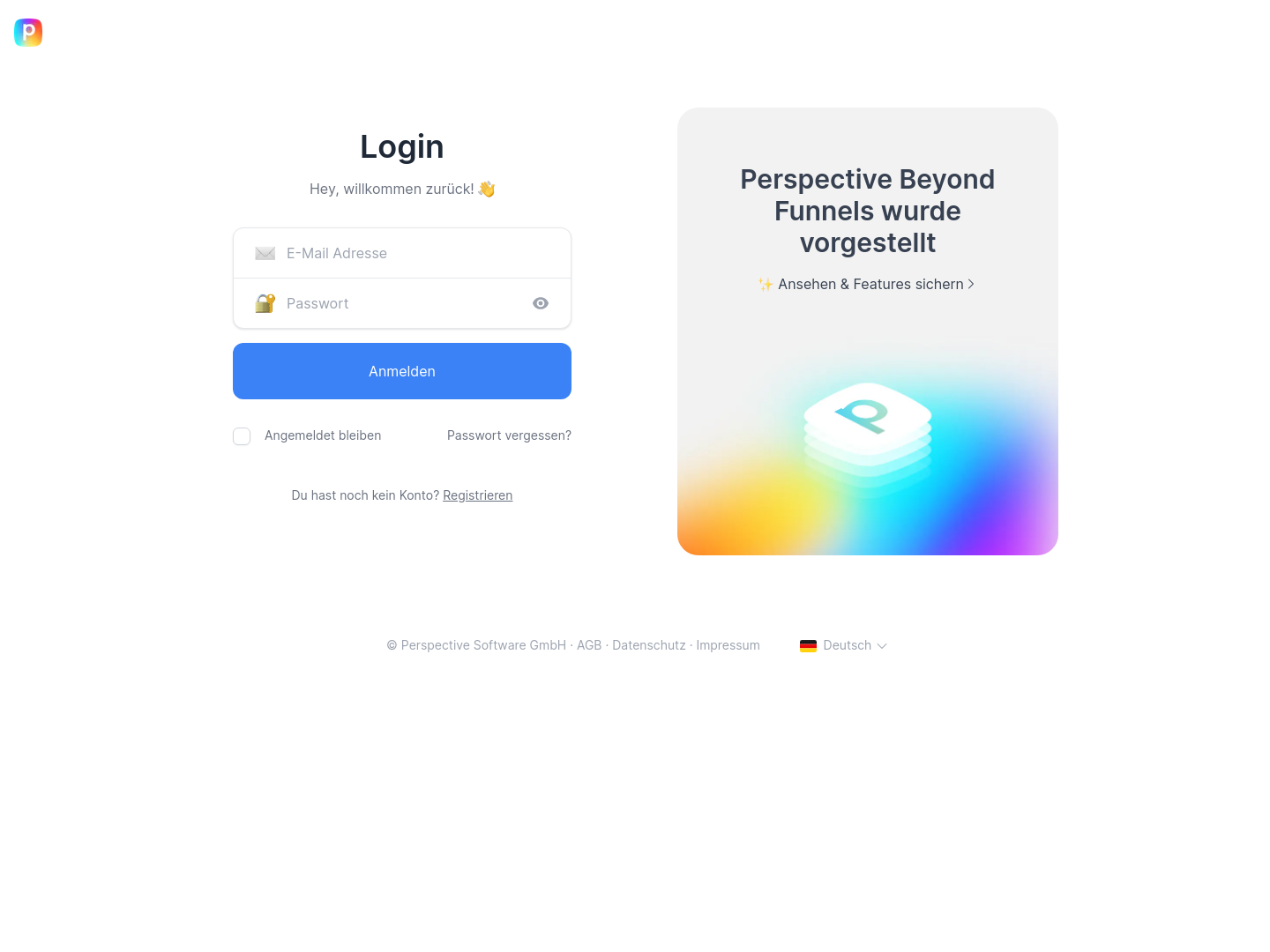 Perspective Funnels Login screenshot