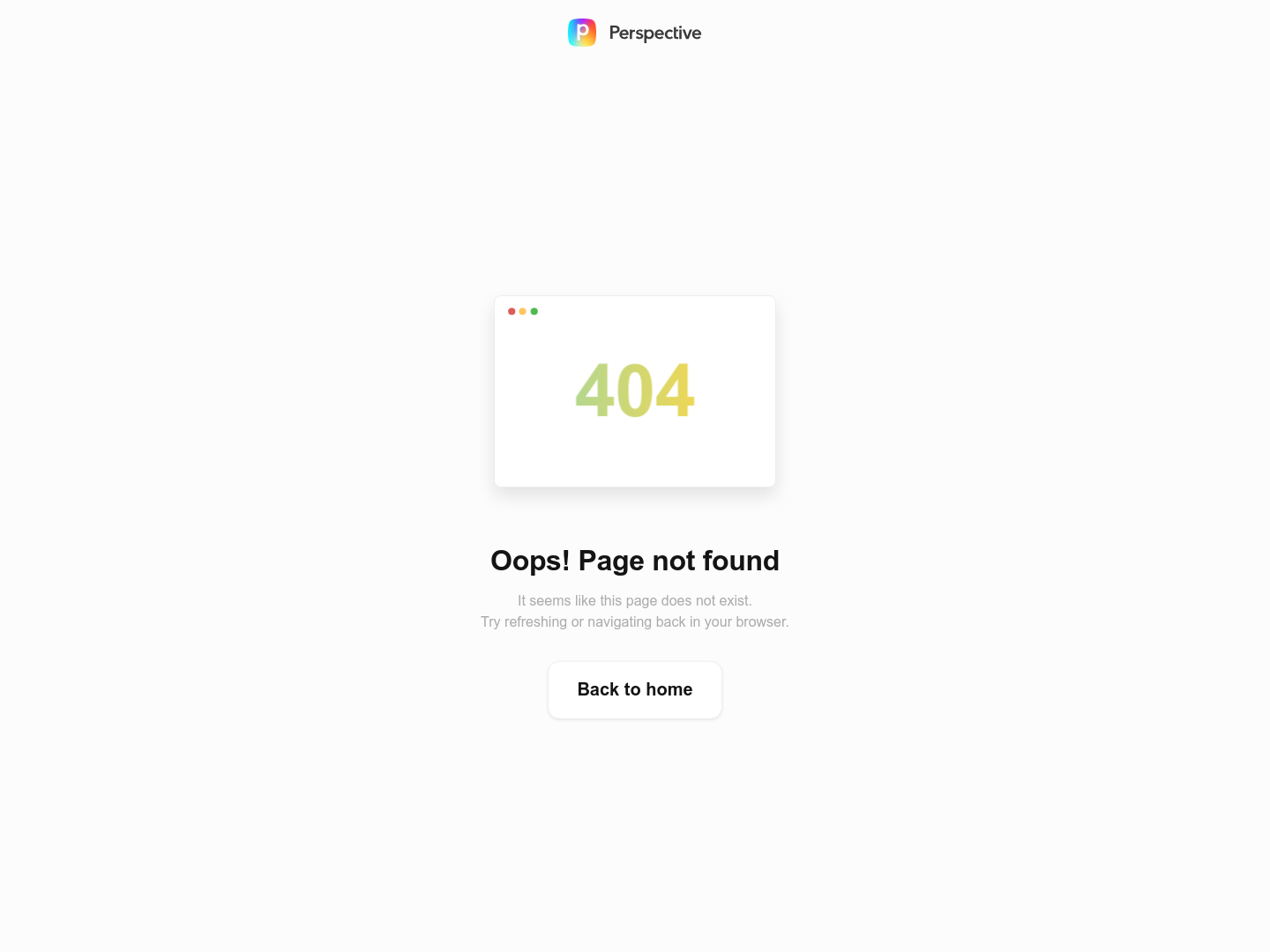 Perspective Funnels 404 screenshot