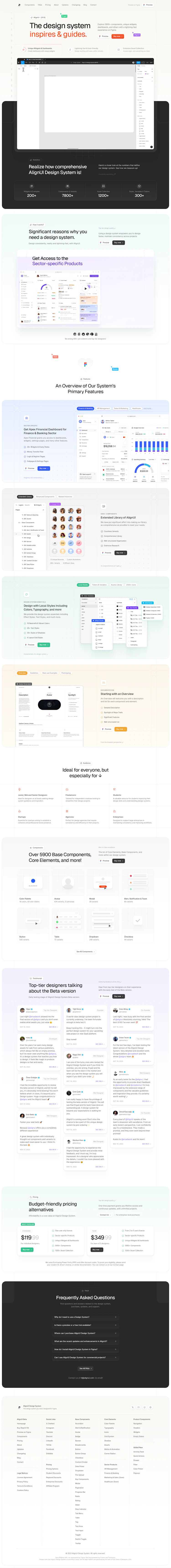 AlignUI Landing Page dark mode screenshot