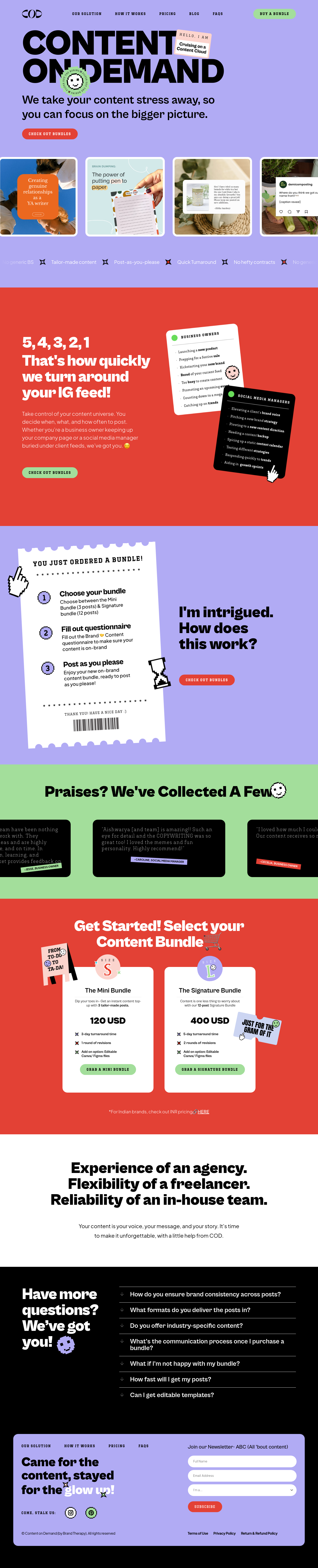 Content On Demand Landing Page screenshot