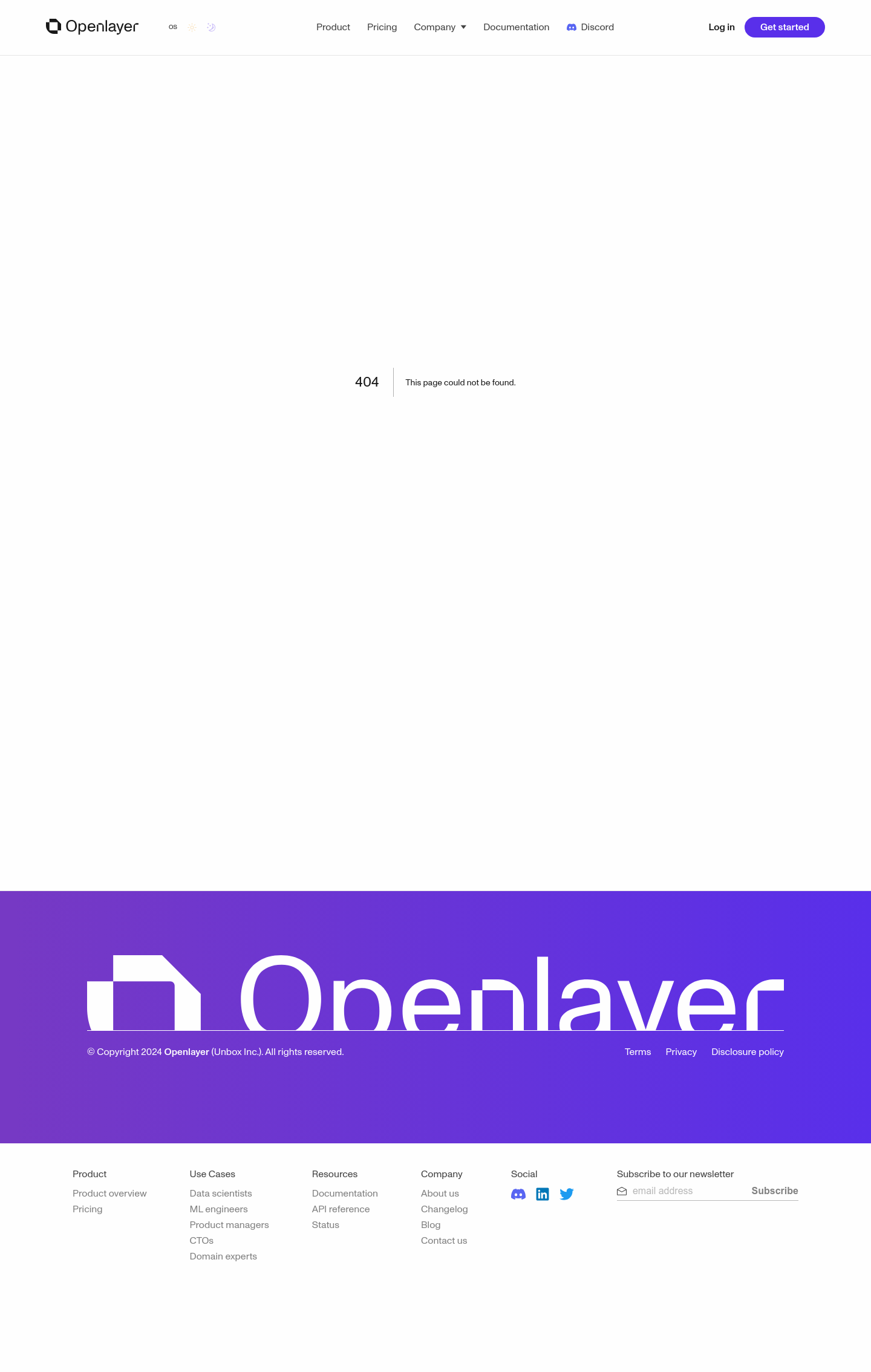 Openlayer  404 screenshot