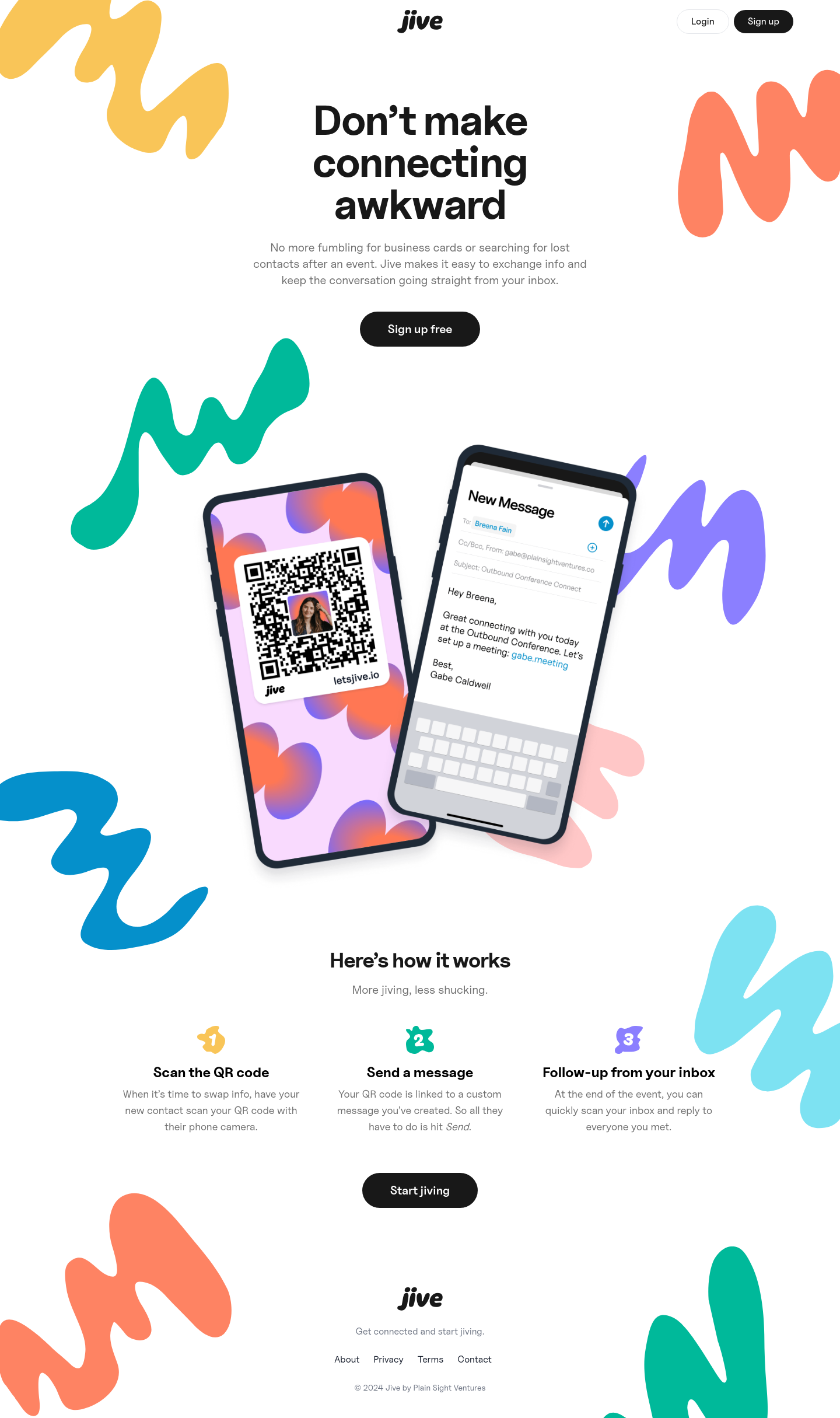 Jive Landing Page screenshot