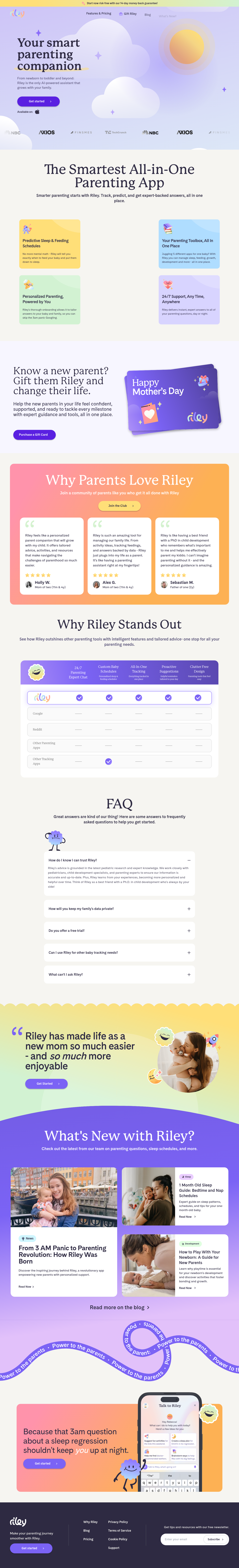 Riley - Parenting with Superpowers. - Riley Landing Page screenshot