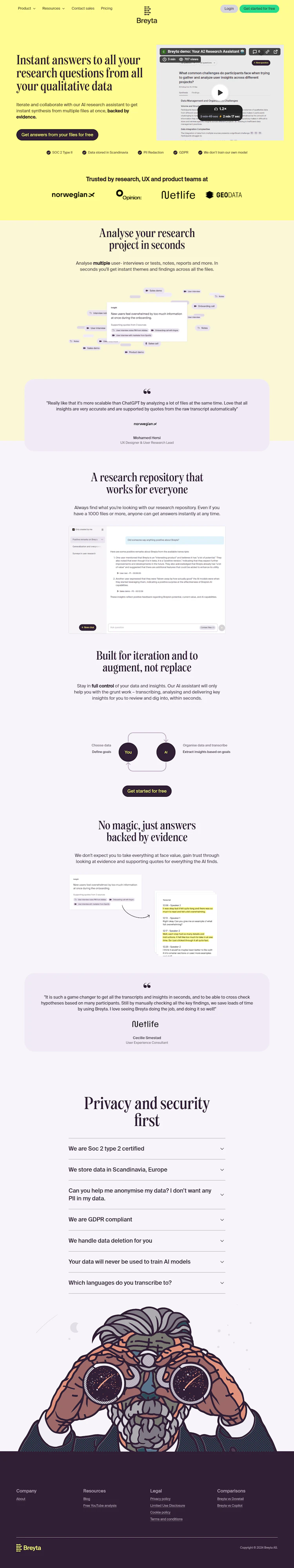 Breyta Landing Page dark mode screenshot