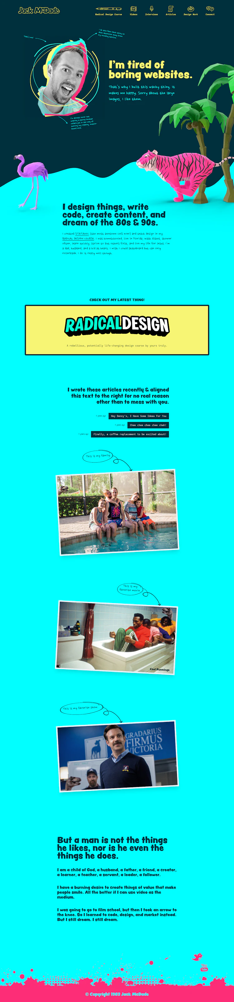 Jack McDade Landing Page dark mode screenshot