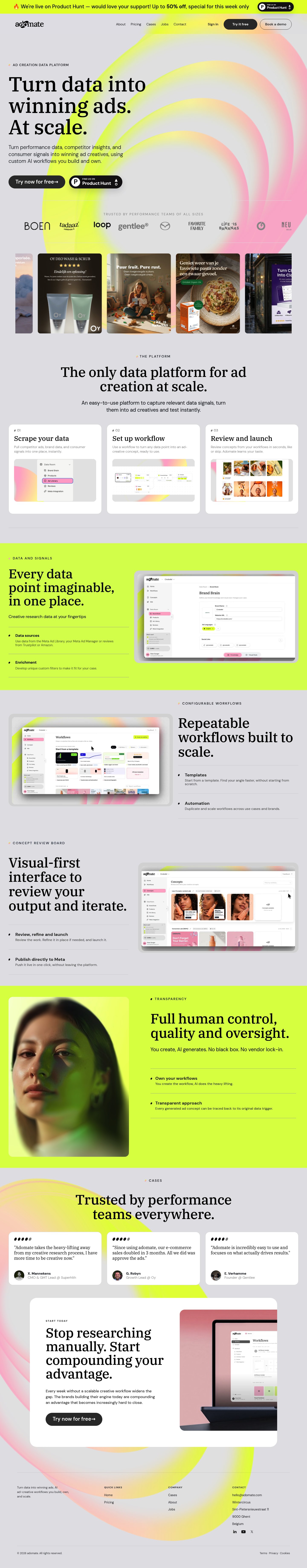 Adomate Landing Page screenshot